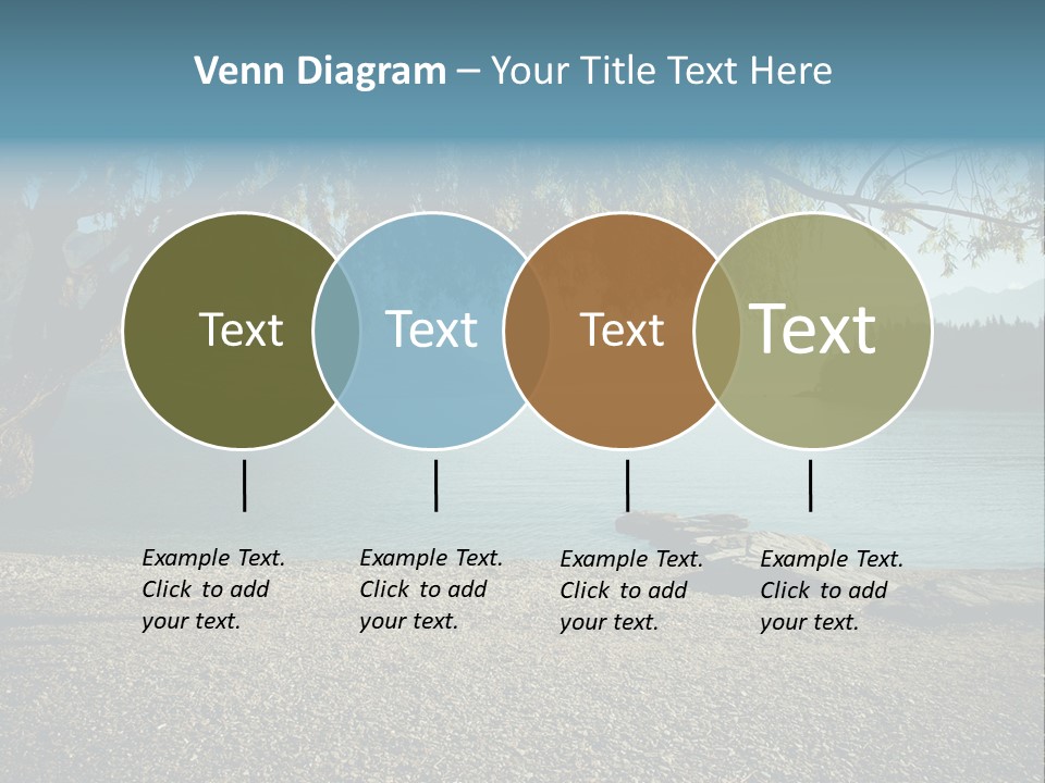 A Large Body Of Water Surrounded By Trees PowerPoint Template