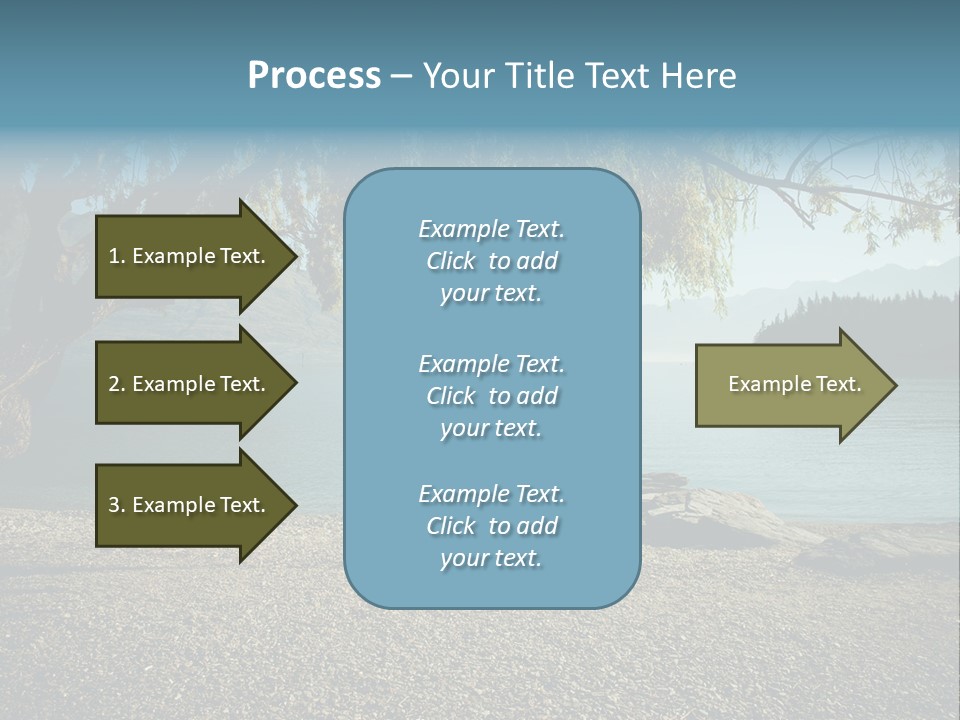 A Large Body Of Water Surrounded By Trees PowerPoint Template