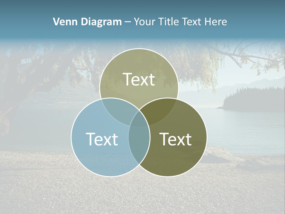 A Large Body Of Water Surrounded By Trees PowerPoint Template