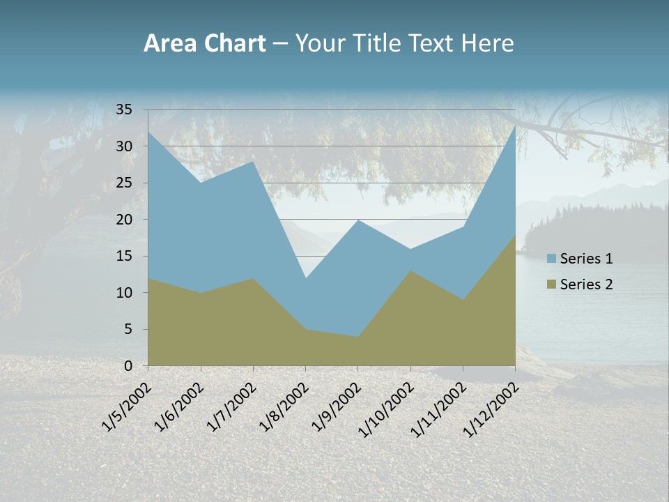 A Large Body Of Water Surrounded By Trees PowerPoint Template