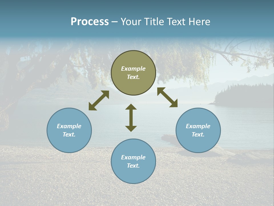 A Large Body Of Water Surrounded By Trees PowerPoint Template