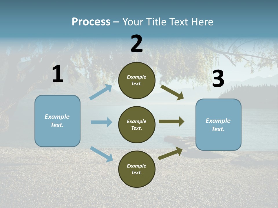 A Large Body Of Water Surrounded By Trees PowerPoint Template