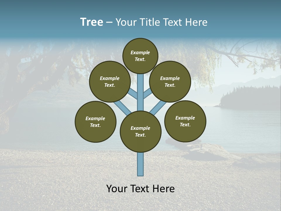 A Large Body Of Water Surrounded By Trees PowerPoint Template