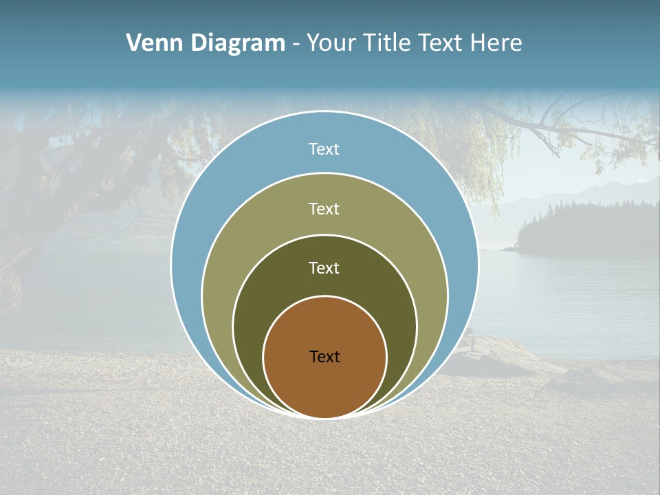 A Large Body Of Water Surrounded By Trees PowerPoint Template
