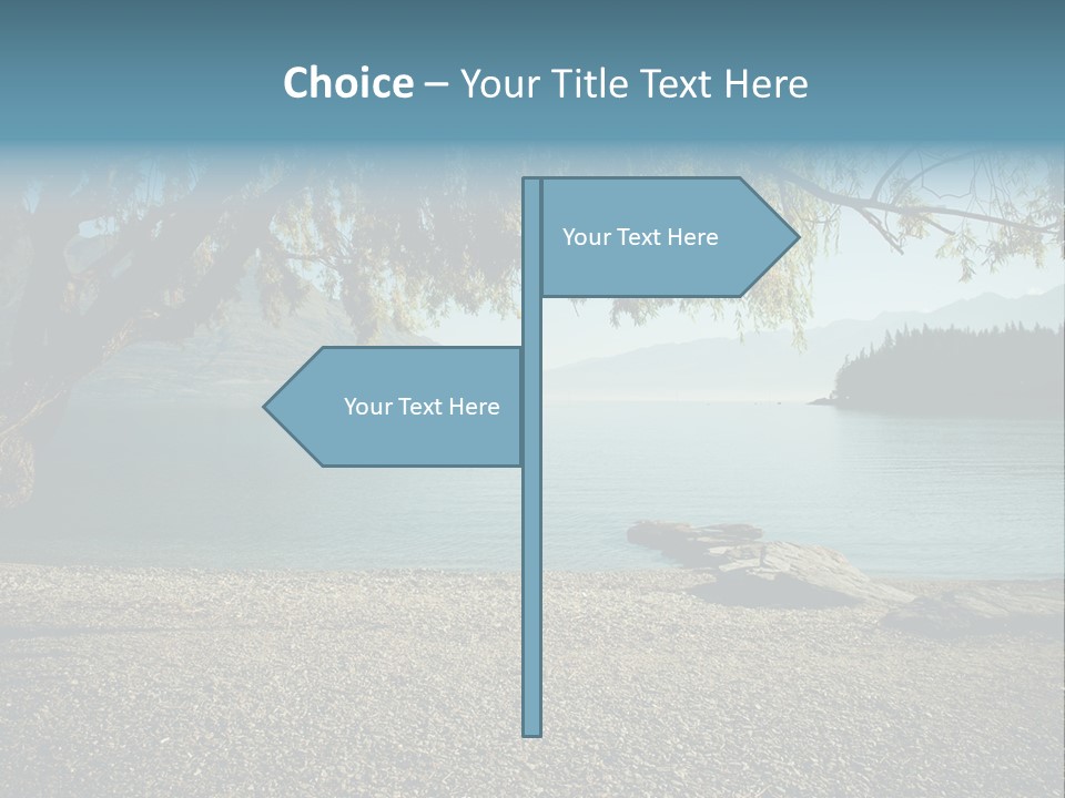 A Large Body Of Water Surrounded By Trees PowerPoint Template