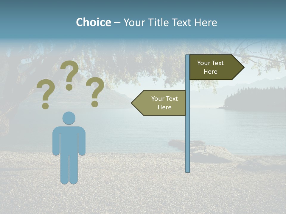 A Large Body Of Water Surrounded By Trees PowerPoint Template