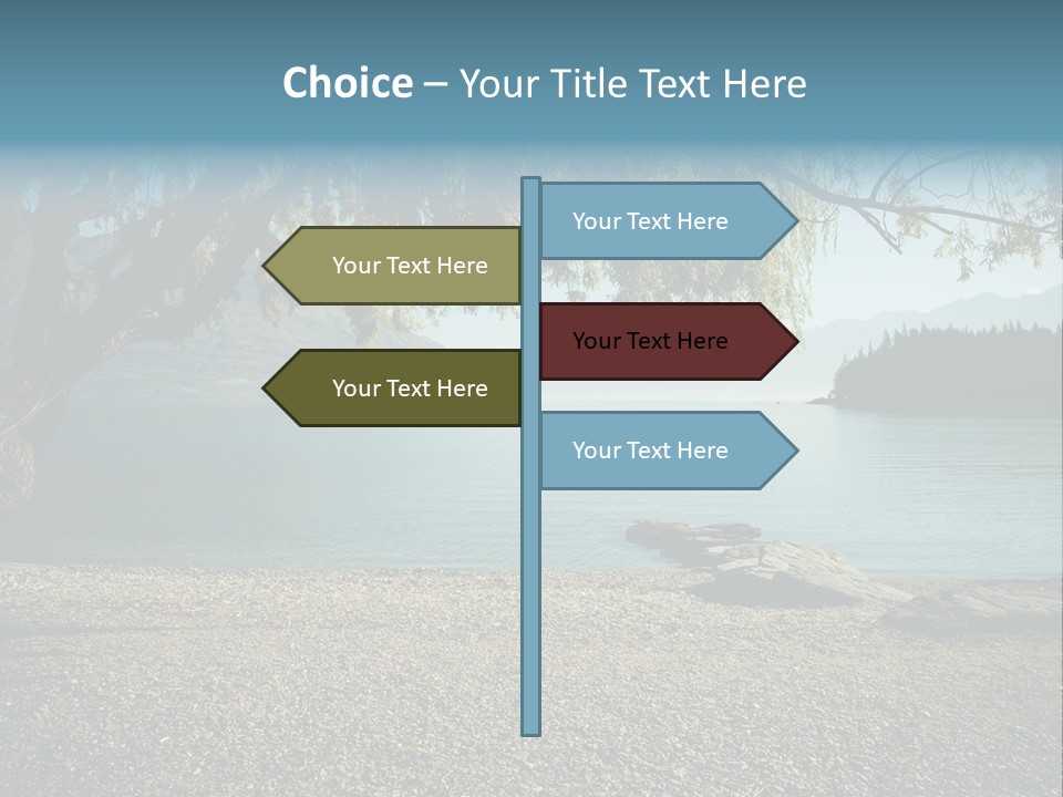A Large Body Of Water Surrounded By Trees PowerPoint Template
