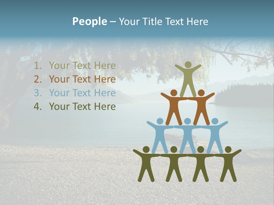 A Large Body Of Water Surrounded By Trees PowerPoint Template