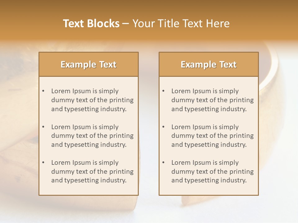 A Couple Of Gold Rings Sitting On Top Of Each Other PowerPoint Template
