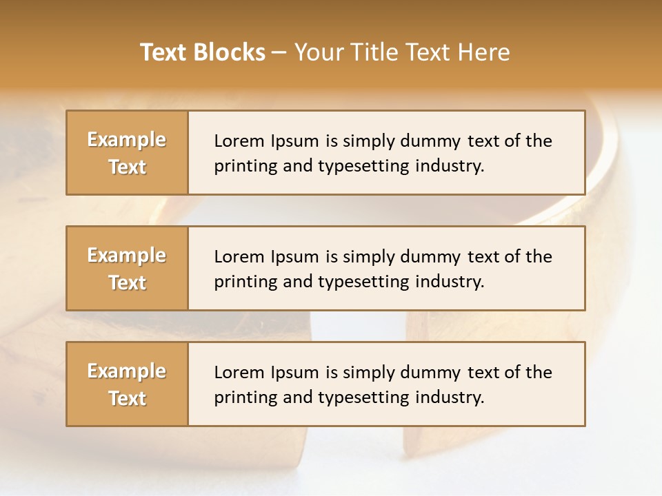 A Couple Of Gold Rings Sitting On Top Of Each Other PowerPoint Template