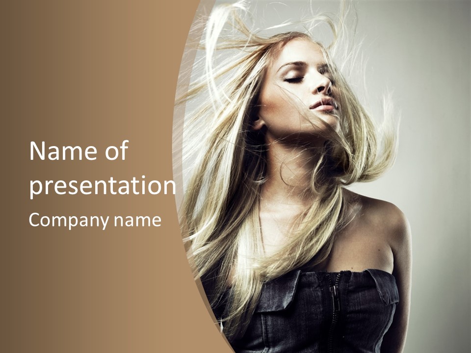 Female Person Clean PowerPoint Template