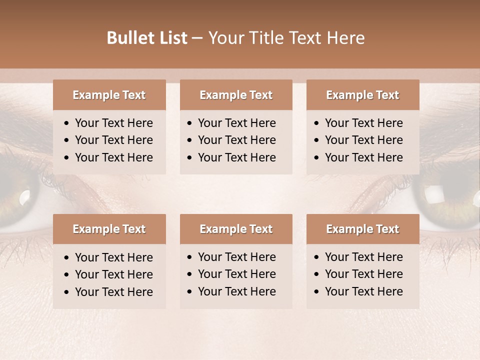 A Woman's Eyes With Long Lashes Powerpoint Template PowerPoint Template