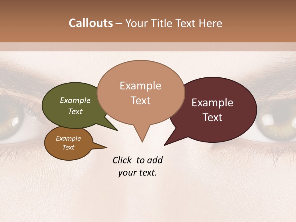 A Woman's Eyes With Long Lashes Powerpoint Template PowerPoint Template