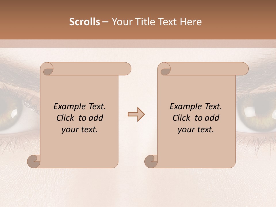 A Woman's Eyes With Long Lashes Powerpoint Template PowerPoint Template
