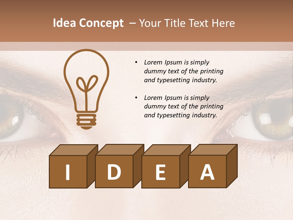 A Woman's Eyes With Long Lashes Powerpoint Template PowerPoint Template