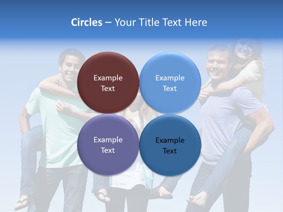 Happiness Piggyback Black PowerPoint Template