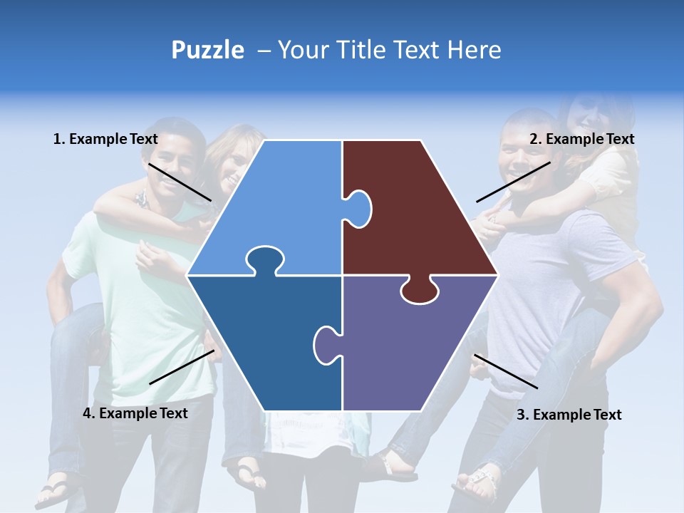 Happiness Piggyback Black PowerPoint Template