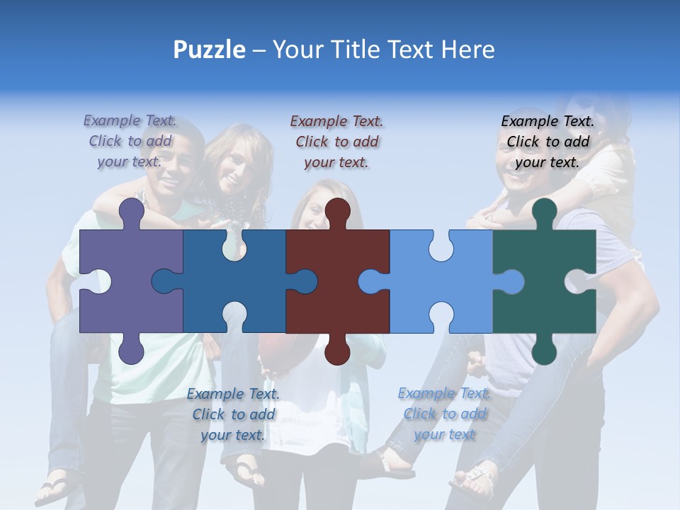 Happiness Piggyback Black PowerPoint Template