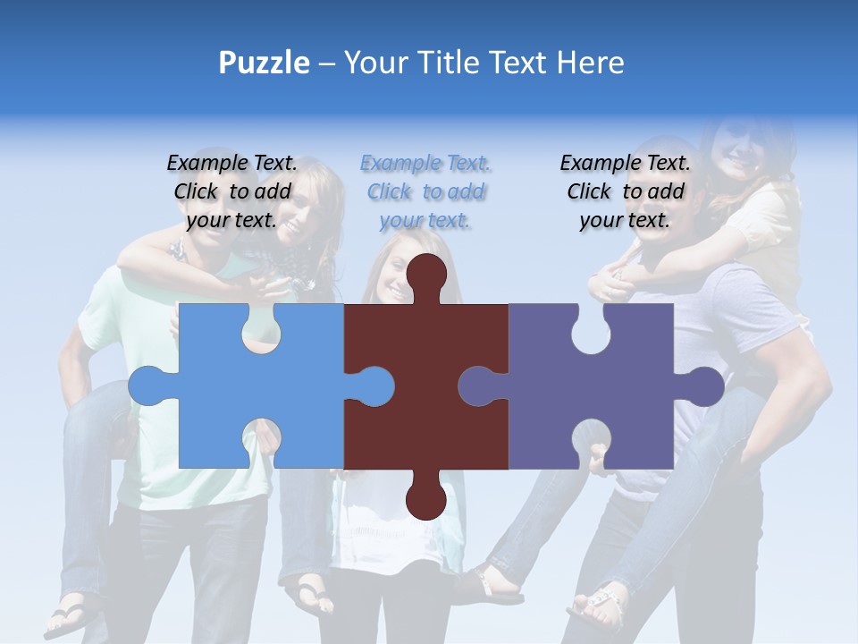 Happiness Piggyback Black PowerPoint Template