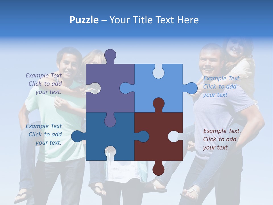 Happiness Piggyback Black PowerPoint Template