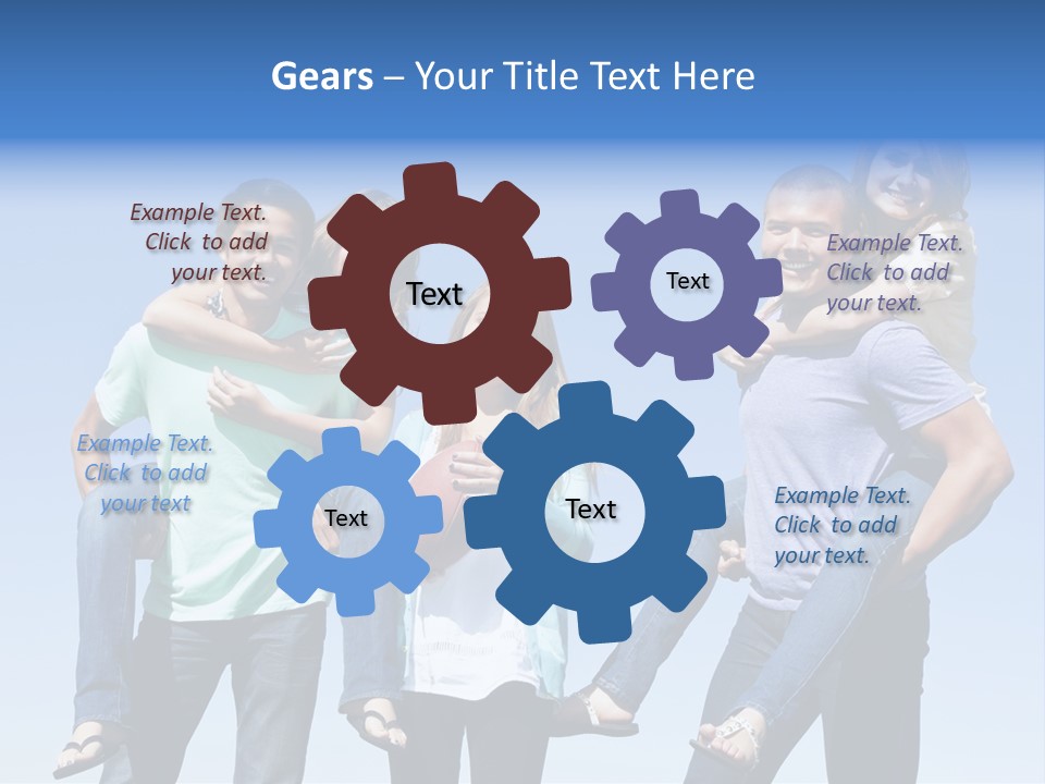 Happiness Piggyback Black PowerPoint Template