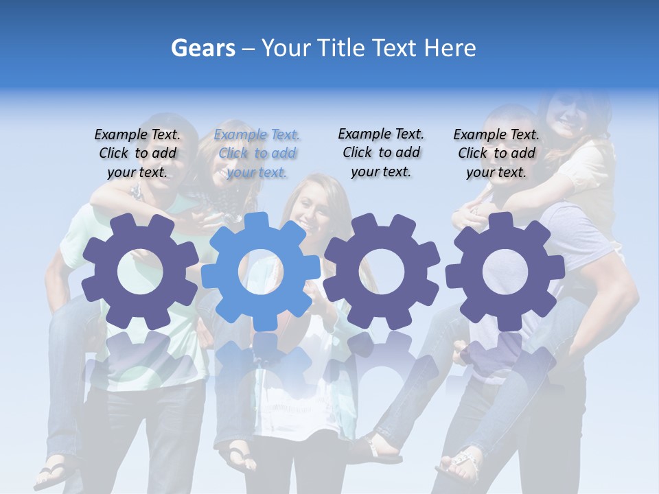 Happiness Piggyback Black PowerPoint Template