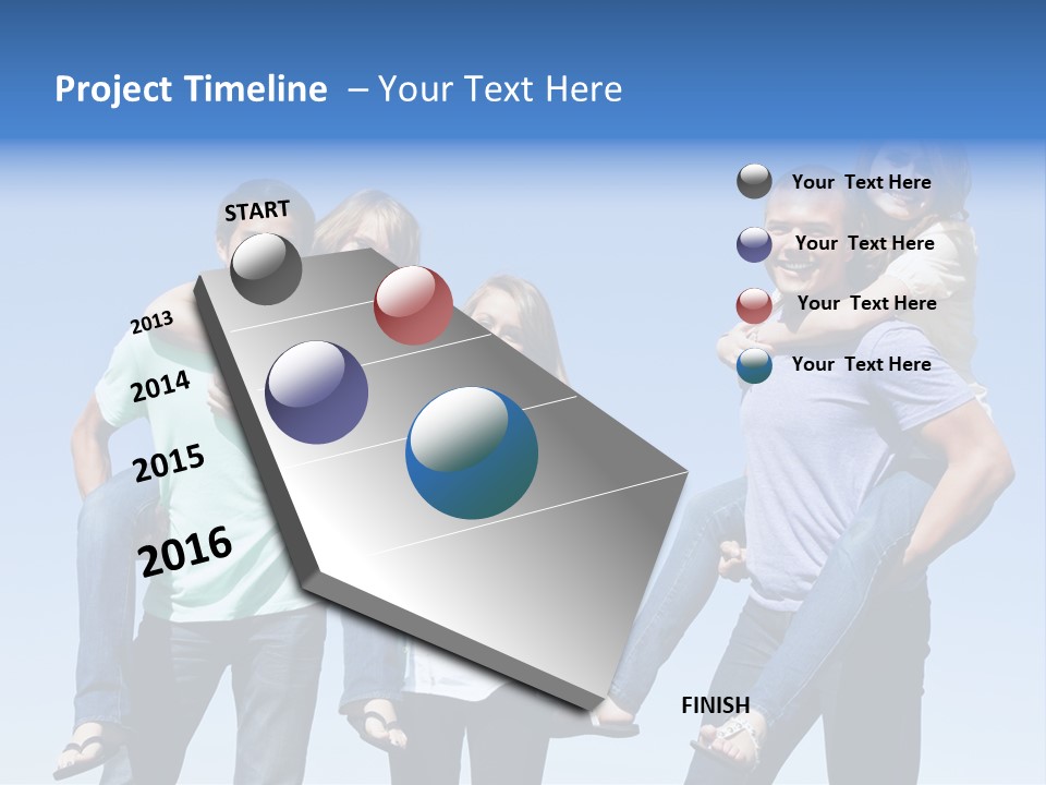 Happiness Piggyback Black PowerPoint Template