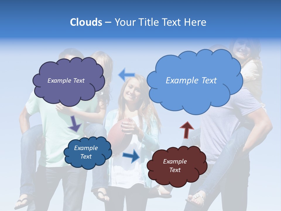 Happiness Piggyback Black PowerPoint Template