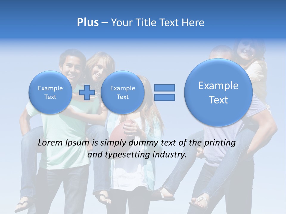 Happiness Piggyback Black PowerPoint Template