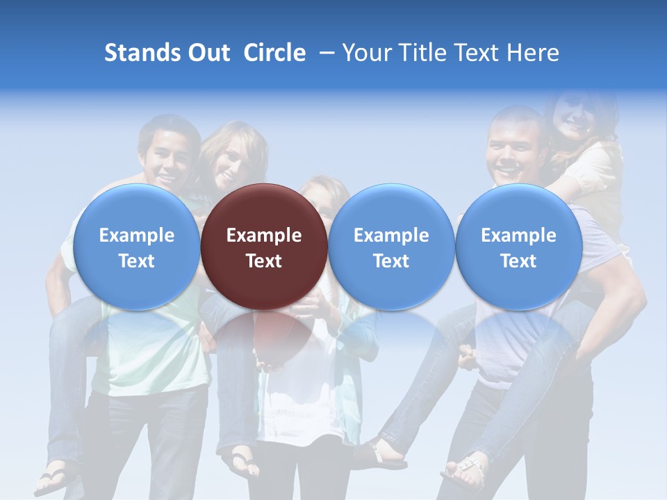 Happiness Piggyback Black PowerPoint Template