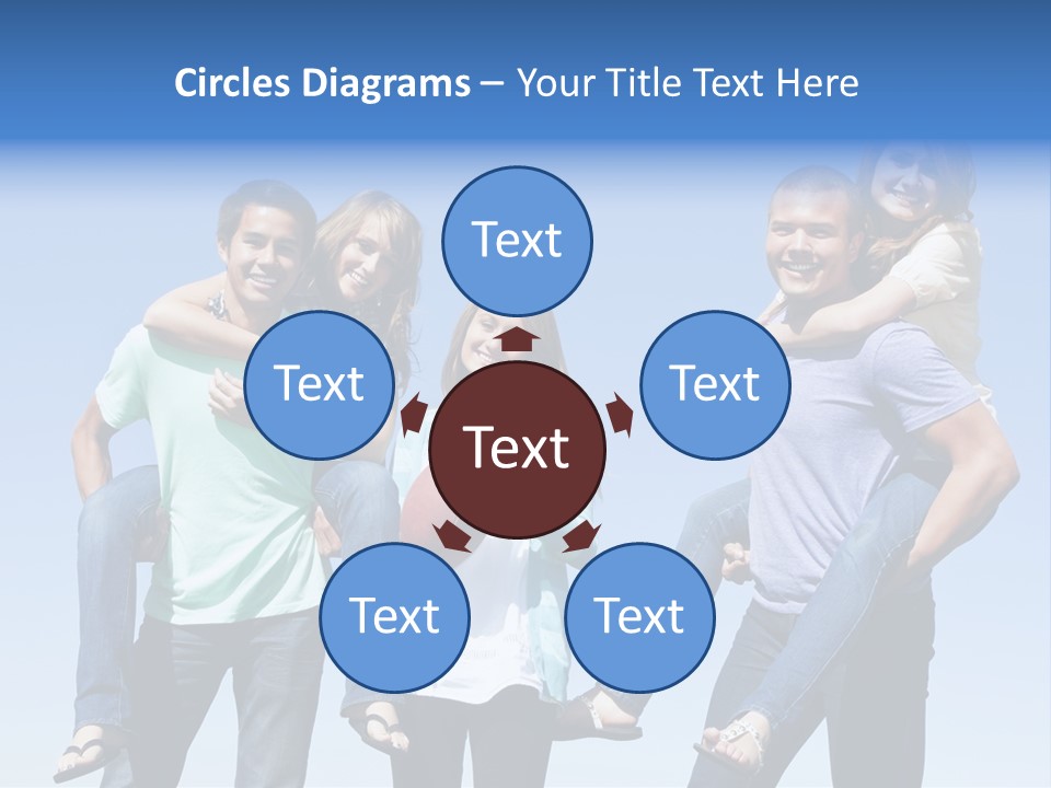 Happiness Piggyback Black PowerPoint Template