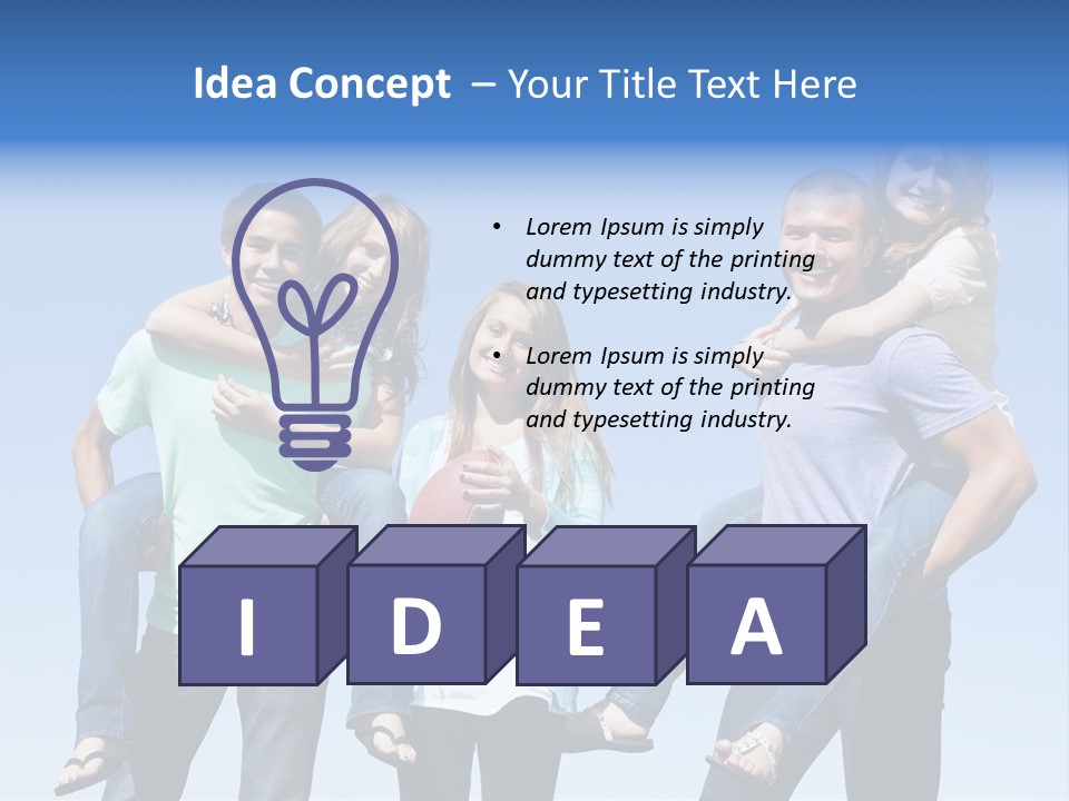 Happiness Piggyback Black PowerPoint Template