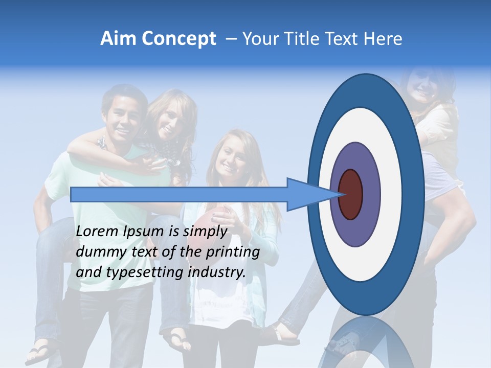 Happiness Piggyback Black PowerPoint Template