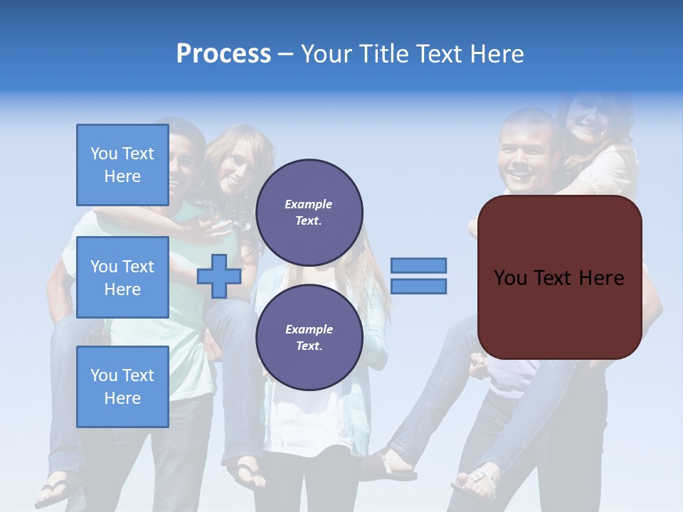 Happiness Piggyback Black PowerPoint Template