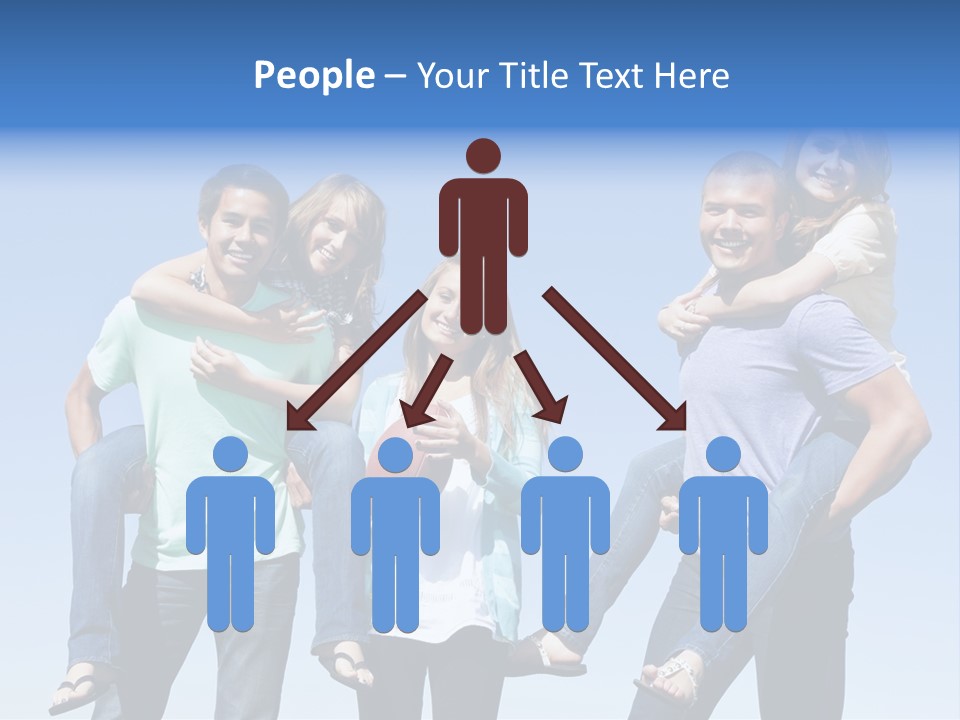 Happiness Piggyback Black PowerPoint Template