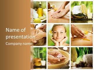 A Collage Of Photos With A Woman Getting A Spa Treatment PowerPoint Template