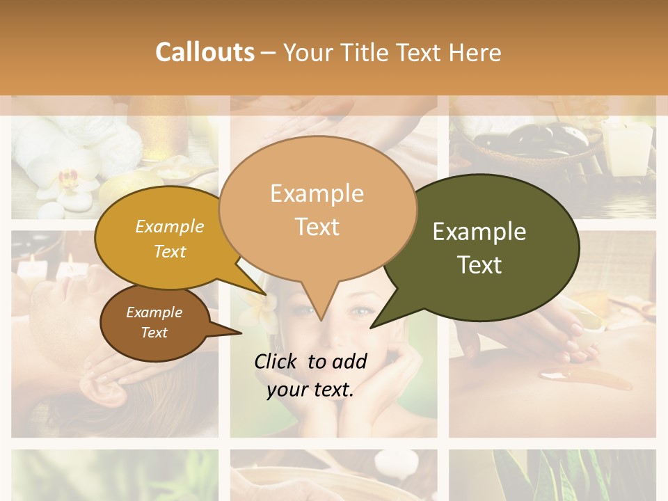 A Collage Of Photos With A Woman Getting A Spa Treatment PowerPoint Template