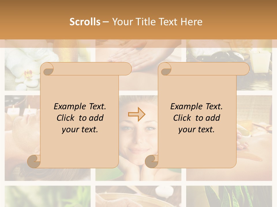 A Collage Of Photos With A Woman Getting A Spa Treatment PowerPoint Template