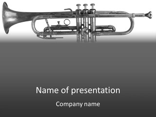 A Trumpet On A Black And White Background PowerPoint Template