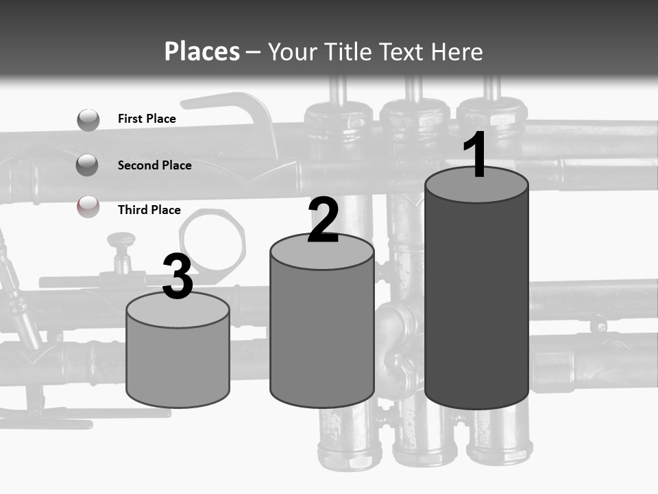 A Trumpet On A Black And White Background PowerPoint Template