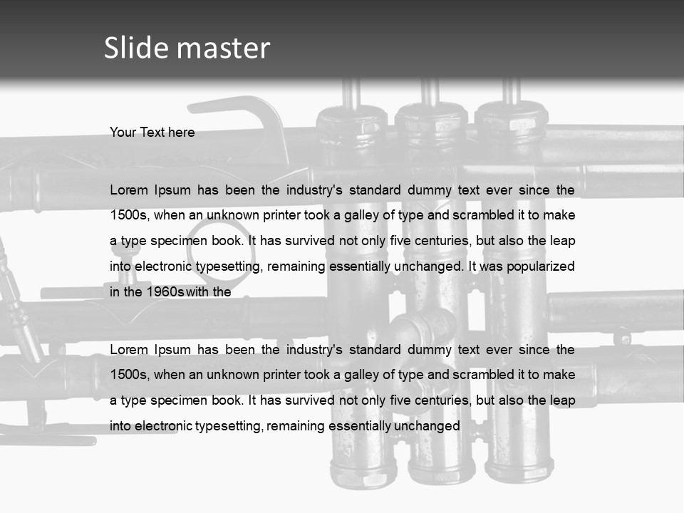 A Trumpet On A Black And White Background PowerPoint Template
