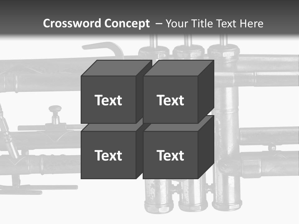 A Trumpet On A Black And White Background PowerPoint Template