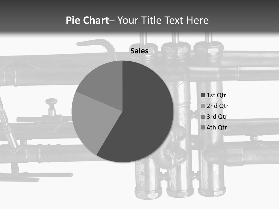 A Trumpet On A Black And White Background PowerPoint Template