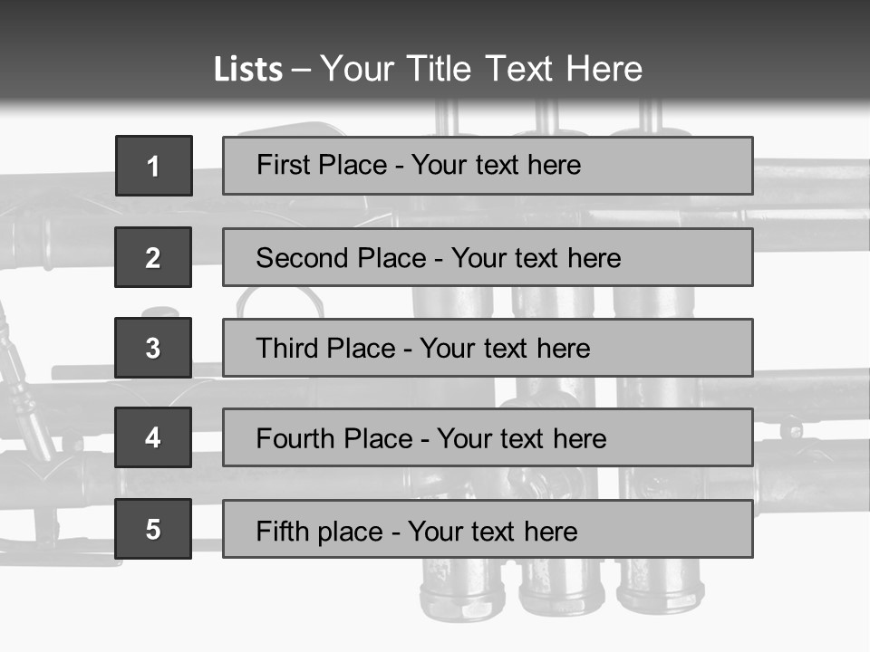 A Trumpet On A Black And White Background PowerPoint Template