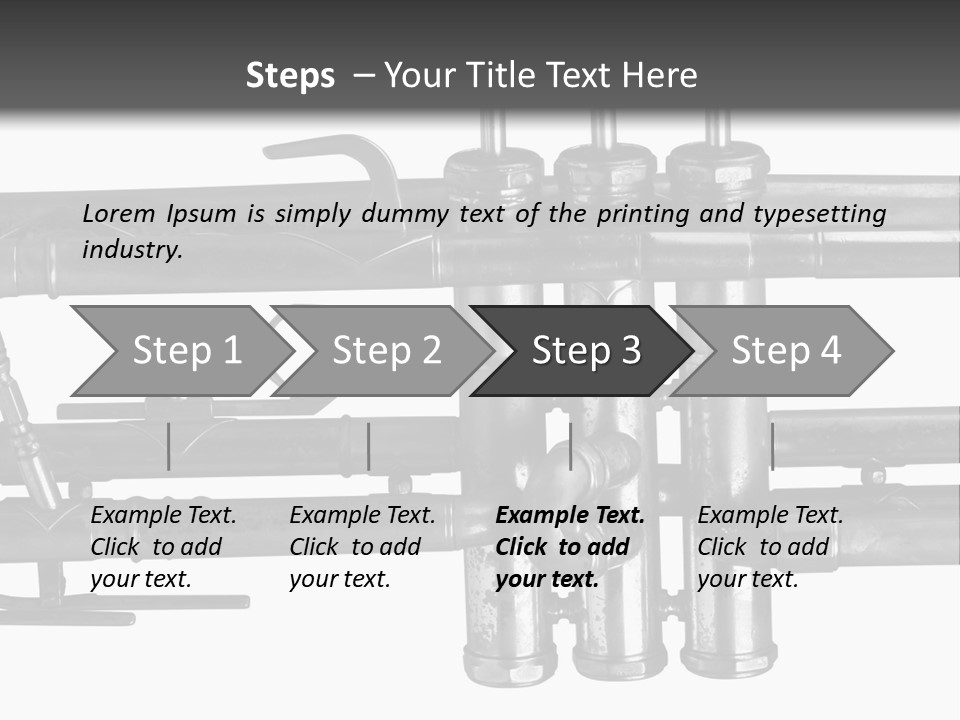 A Trumpet On A Black And White Background PowerPoint Template