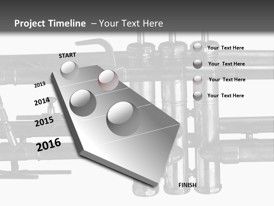 A Trumpet On A Black And White Background PowerPoint Template