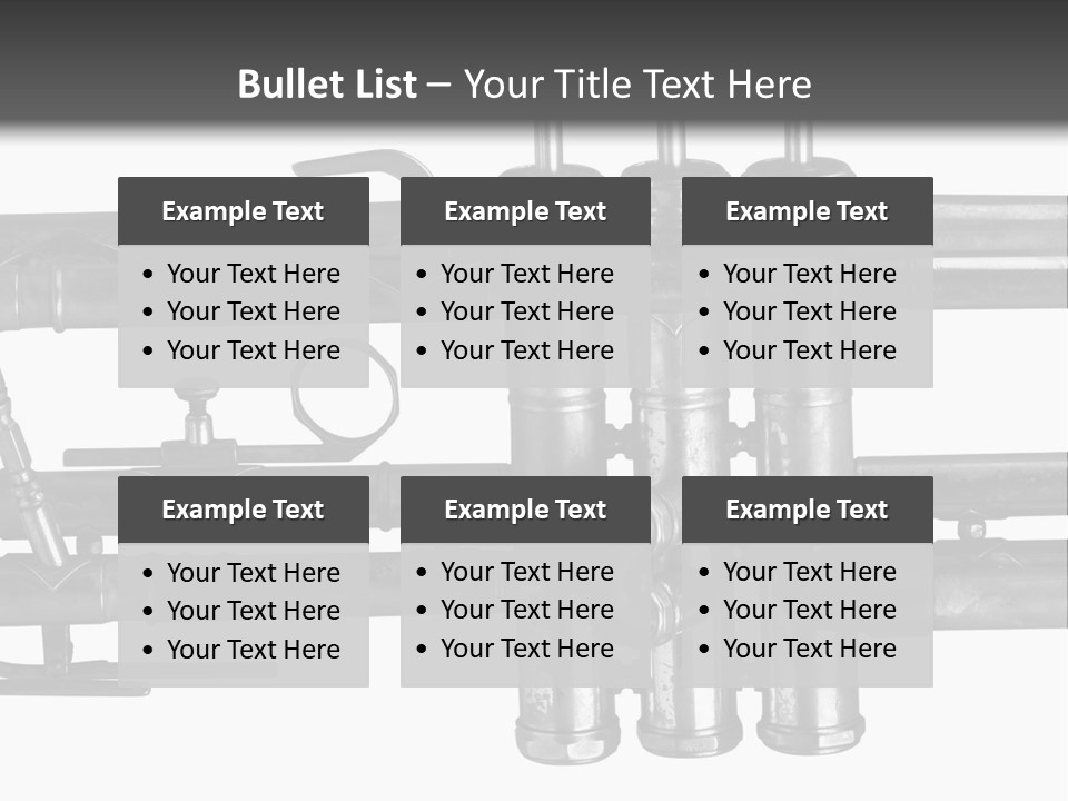 A Trumpet On A Black And White Background PowerPoint Template
