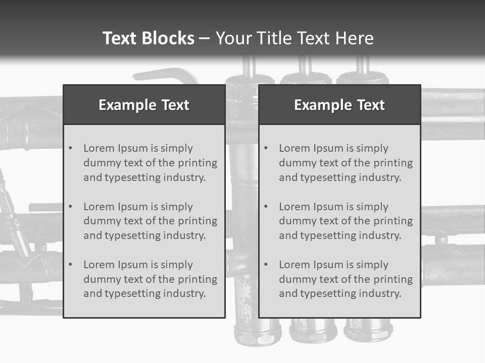 A Trumpet On A Black And White Background PowerPoint Template