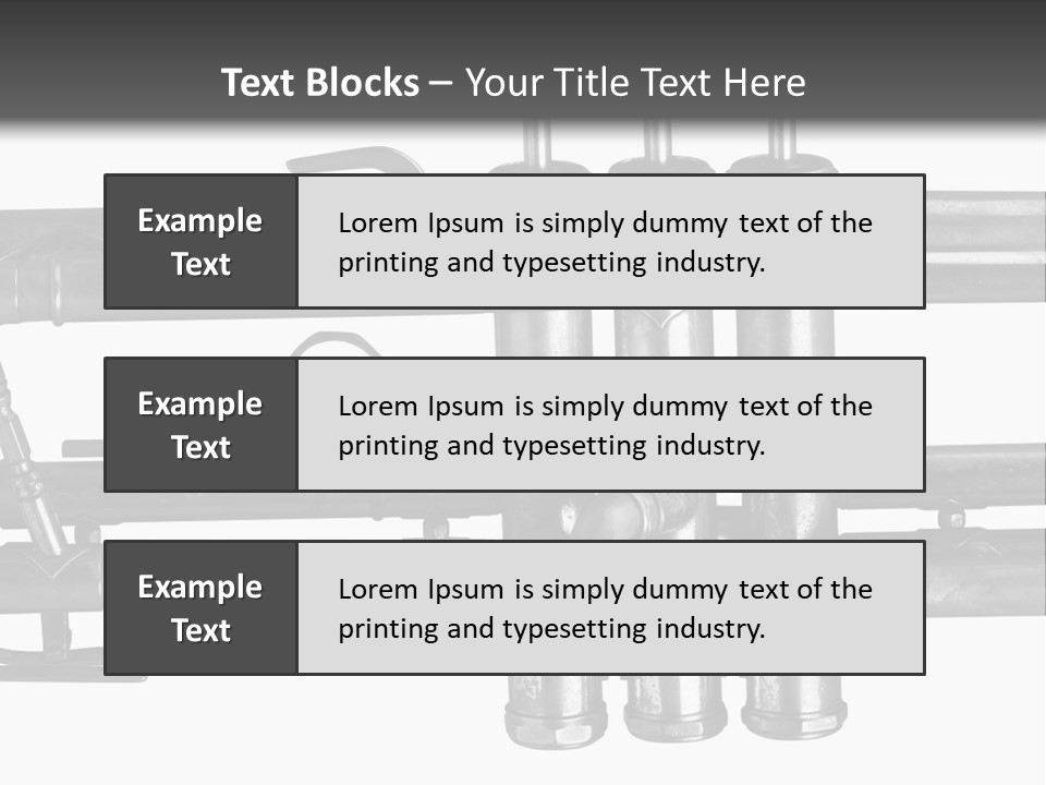A Trumpet On A Black And White Background PowerPoint Template