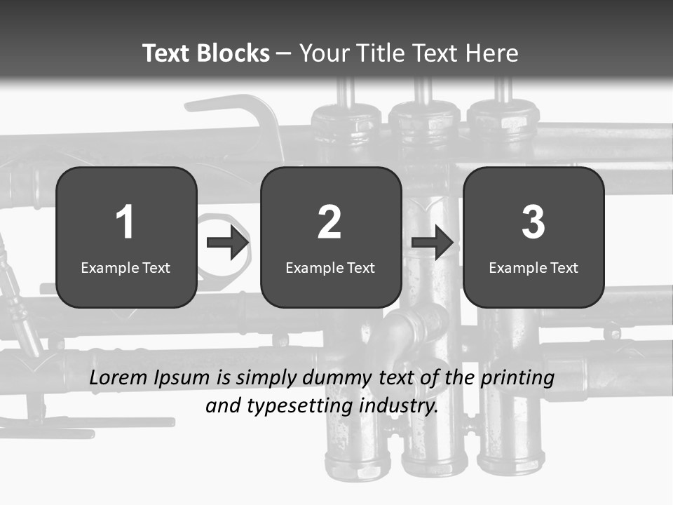 A Trumpet On A Black And White Background PowerPoint Template